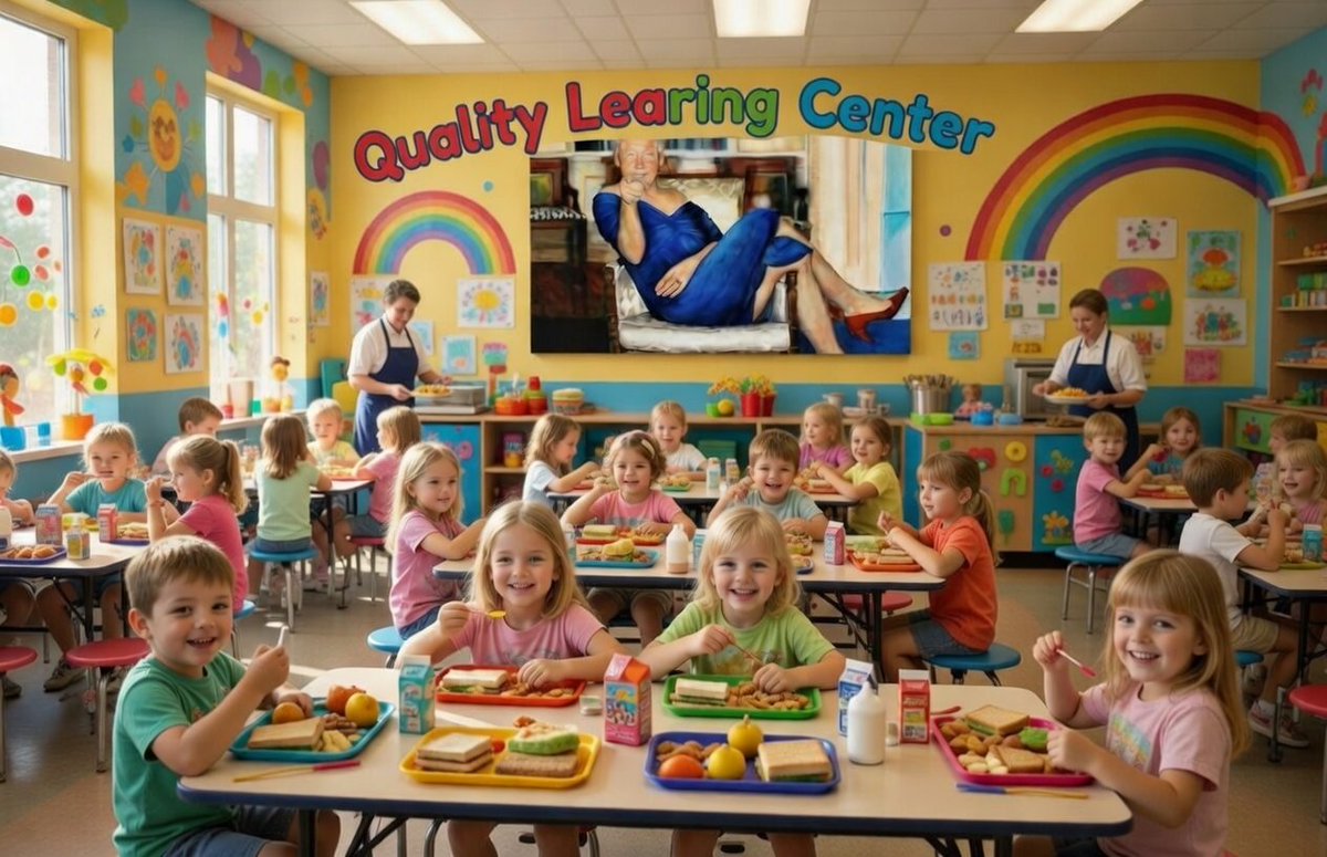 Students enjoying dinner service in the Quality Learing Center cafeteria